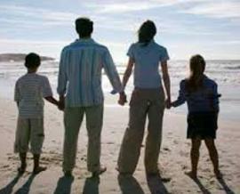 Family at beach